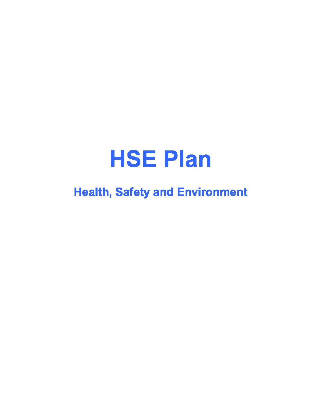 HSE Manual Health Safety Environment cover