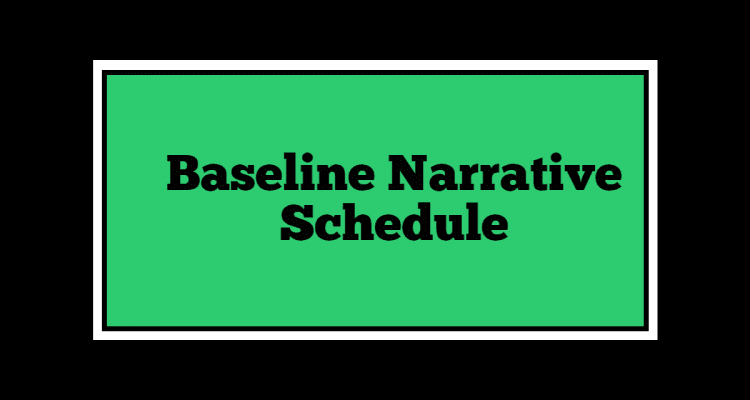 Narrative report for a Baseline Schedule.